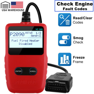 Check Engine Fault Code Reader Automotive OBD2 Scanner Car Diagnostic Scan Tool 