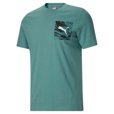 

Puma Power Summer Faux Pocket Crew Neck Футболка с коротким рукавом Мужская серая повседневная футболка, Grey, Puma Power Summer Faux Pocket Crew Neck Short Sleeve T-Shirt