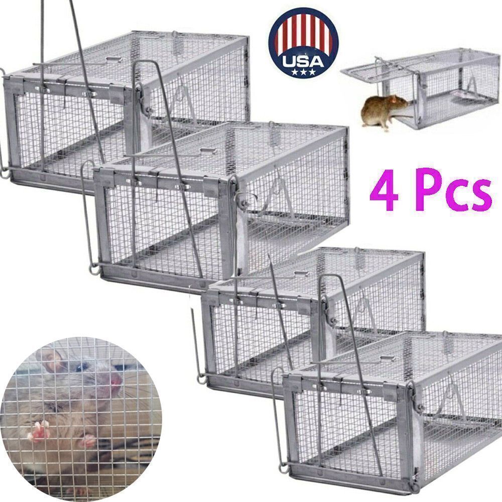 1-4 Pcs Mouse Trap Rat Trap Rodent Trap Live Catch Cage Easy to Set Up and Reuse