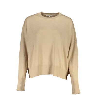 Pre-owned Patrizia Pepe Chic Beige Crew Neck Sweater With Contrast Details