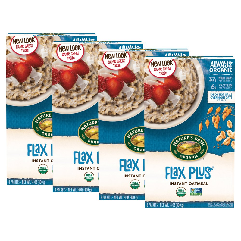 (4 Pack) Nature'S Path Organic Instant Oatmeal Flax Plus 1.41 Oz 8 Packets