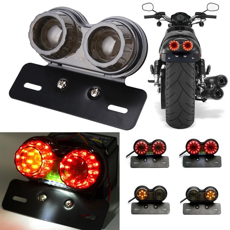 4-Pack Chrome Mini Bullet LED Turn Signal / Brake Lights – Fits Yamaha V Star 1100, 650, 250 – 12V