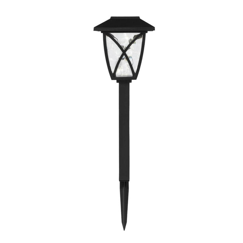 Solar 6pk Dusk To Dawn Black Led Walkway Sidewalk Light