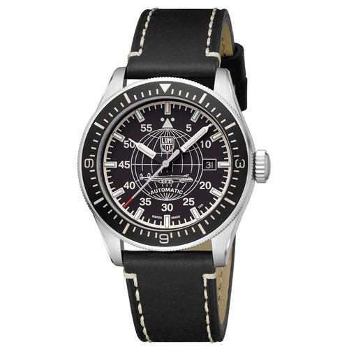 Pre-owned Luminox Constellation Automatic Black Dial Leather Band Men's Watch Xa.9601