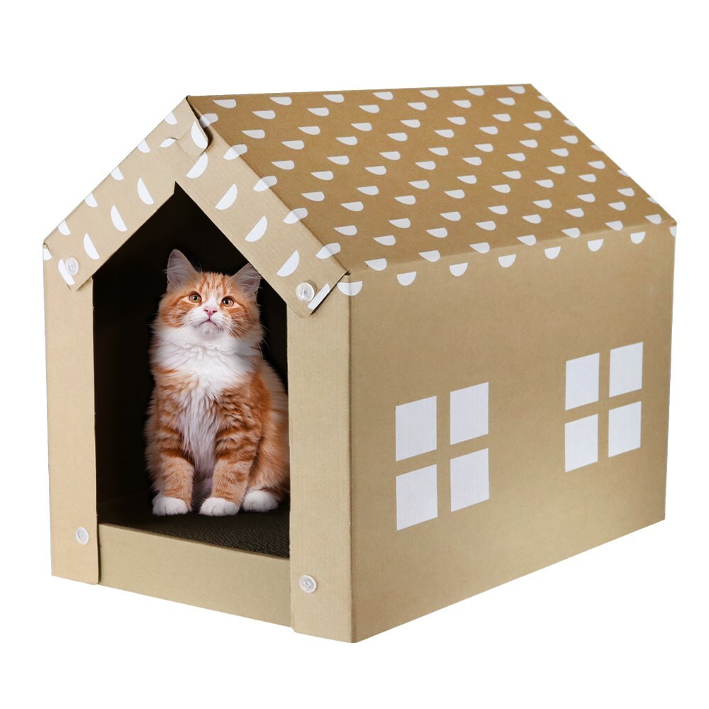 cat house out of cardboard