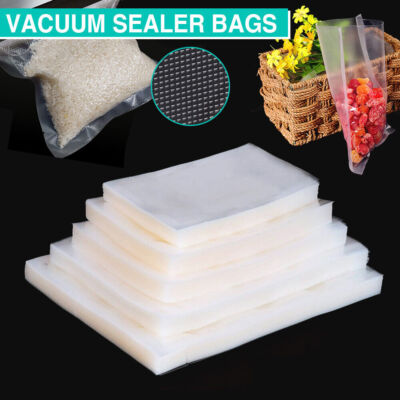 100/200X Food Vacuum Sealer Bags Vaccum Food Saver Storage Heat Seal Bag Pack DE
