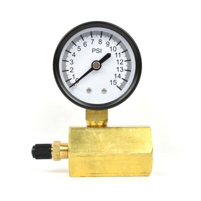 Gas Pressure Test Gauge 0-15 PSI with 1/10 PSI Increment 3/4'' FNPT Connection