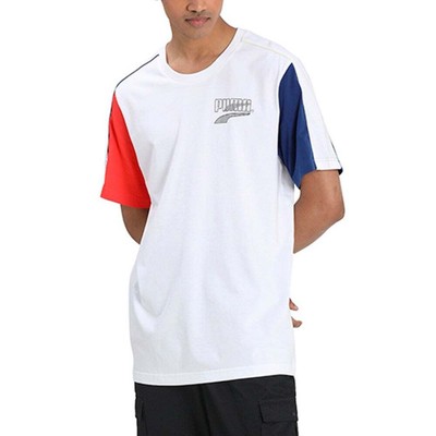 

Футболка с коротким рукавом Puma Decor8 с цветными блоками и круглым вырезом, мужские повседневные топы размера, Белый, Puma Decor8 Color Block Crew Neck Short Sleeve T-Shirt