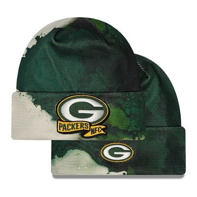 Вязаная шапка с манжетами из краски Green Bay Packers Sideline Ink