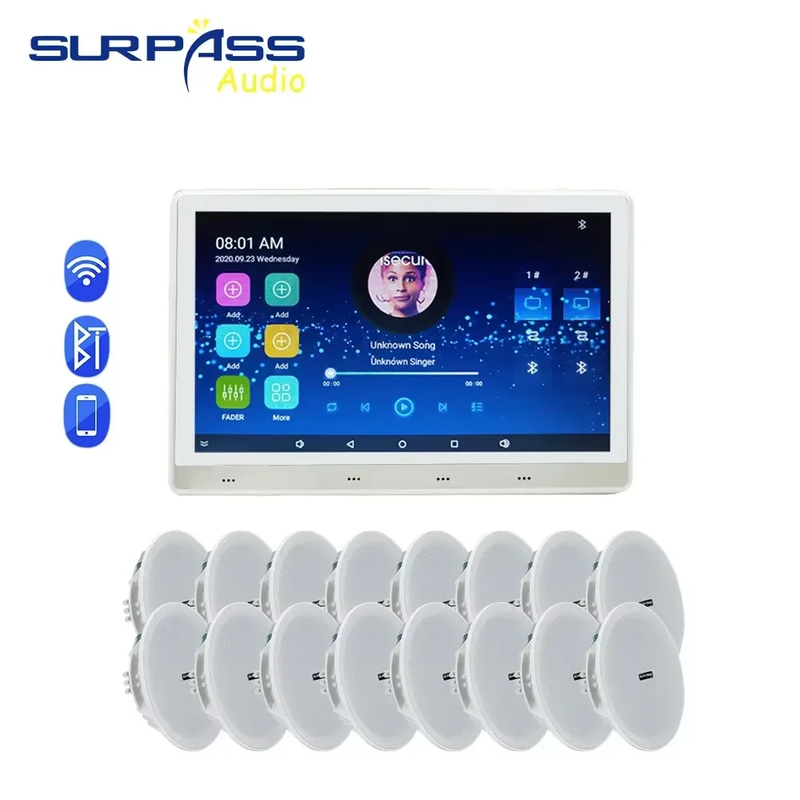 Smart Hotel Audio Android5.1 WiFi Bluetooth 7Inch Touch Screen stereo Wall Ampli