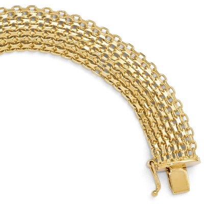Pre-owned Superdealsforeverything Real 14kt Yellow Gold Polished Bracelet; 8 Inch