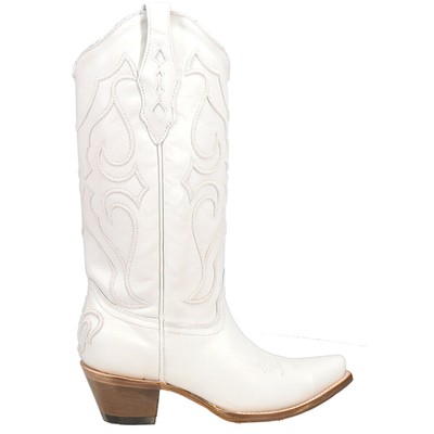 Pre-owned Corral Boots White Embroidery Snip Toe Cowboy Womens White Casual Boots Z5046