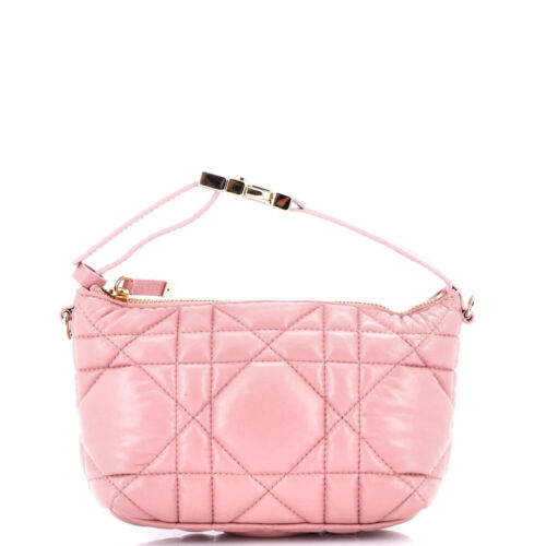 CHRISTIAN DIOR Trotter Pink/White Canvas Flower Applique CHRISTIAN DIOR Trotter Pink/White Canvas Flower Applique