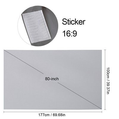 80/100/120inch Portable Projector Screen HD 16:9 Frameless Video Projection K1J4