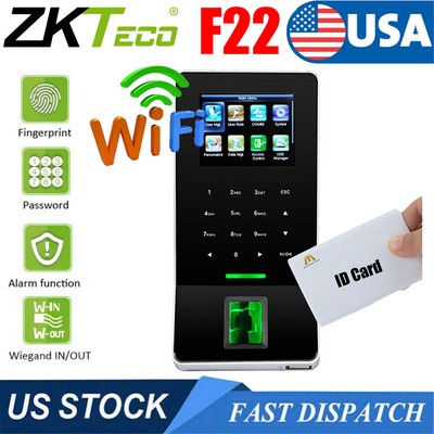 ZKTeco F22 ID Card WIFI TCP/IP Time Clock Fingerprint Door Access Control System