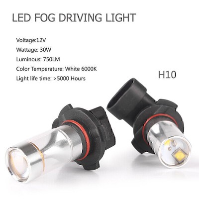 30W H10 6000K DRL LED Fog Light Driving Lamp Super White Bulb High Power US