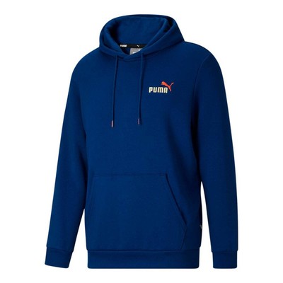 

Пуловер с капюшоном Puma Ess+ с логотипом и вышивкой мужская синяя повседневная спортивная верхняя одежда 84, Синий, Puma Ess+ Embroidery Logo Pullover Hoodie