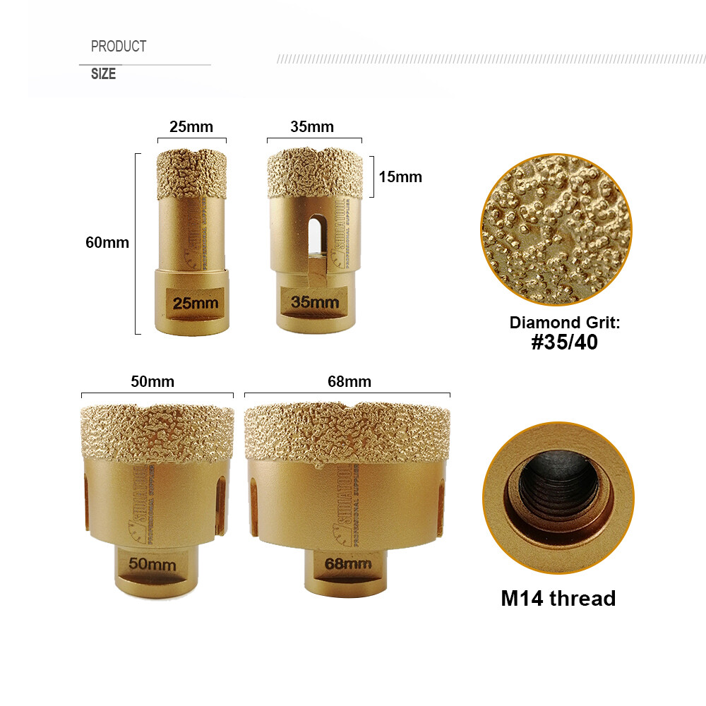 Diamond Core Bits Hole Saw Drilling Bit for Tile Ceramic Marble 20mm - 150mm M14