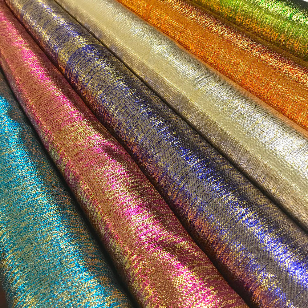 Metallic Two-Tone Foil Brocade Fabric 56