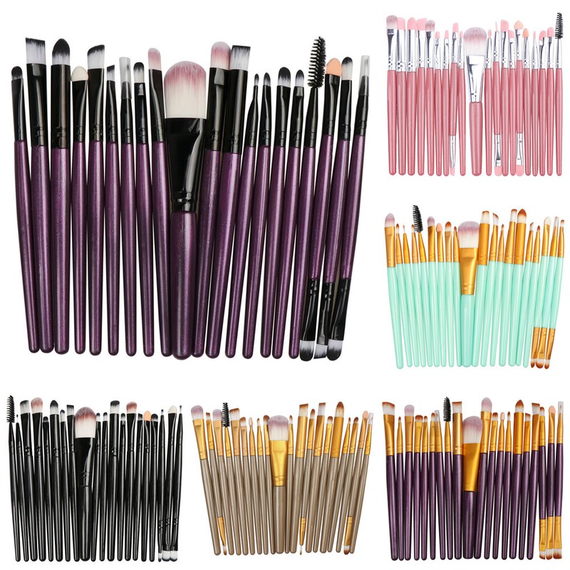 20stk Makeup Bürsten Set Schminkpinsel Gesicht Augen Lippen Make-Up Pinsel Brush