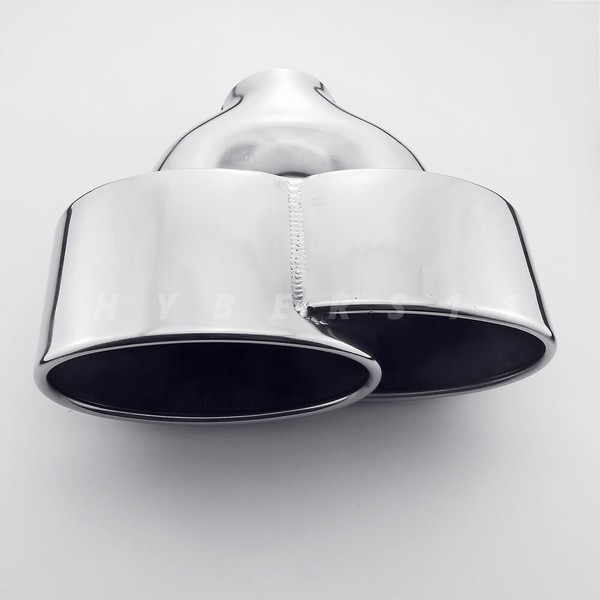 Picture 9 of Pair 2.4" inlet Porsche 997 C2/S/4S/GTS Style Oval Stainless Steel Exhaust Tips