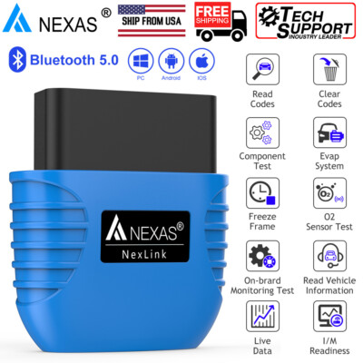 NEXAS Bluetooth OBD2 Scanner Motorcycle&Car Engine Fault Code Reader Diagnostic