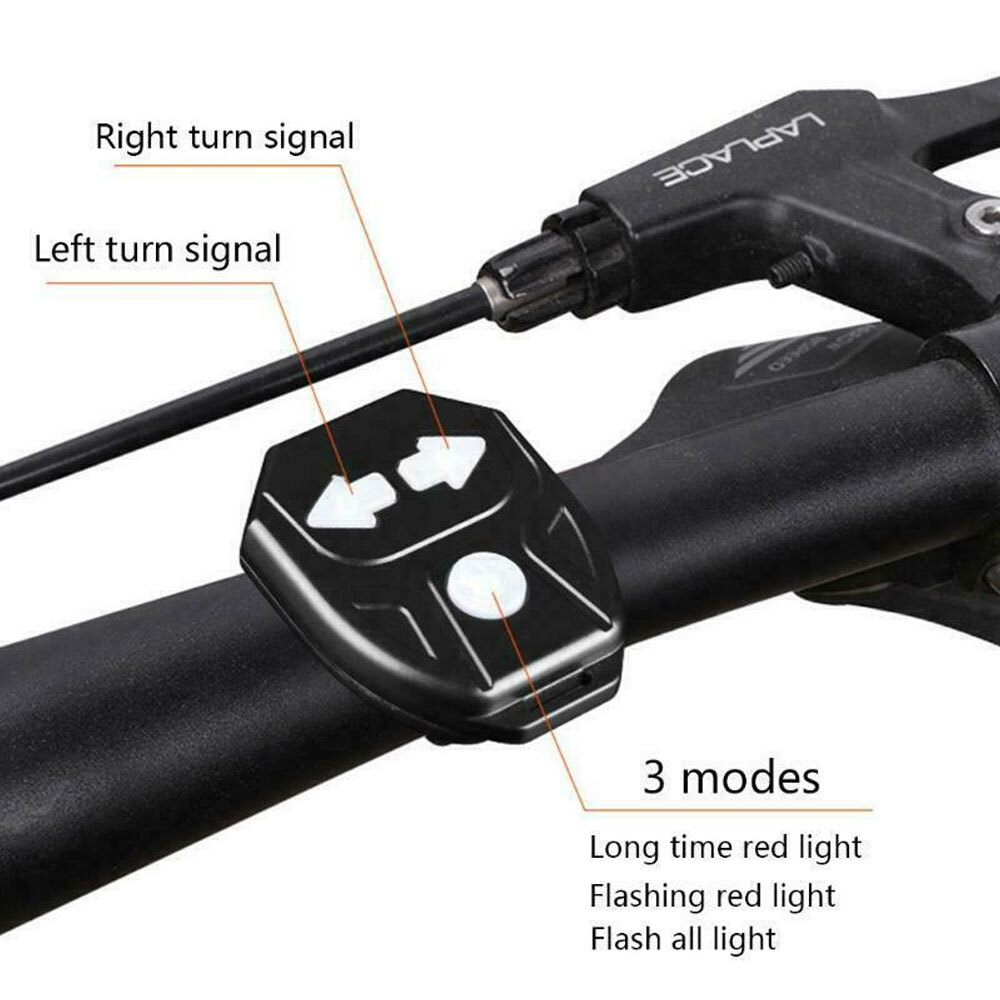 Bicycle Tail Light USB Wireless Remote Control Turn Signal Warning Lamp + Horn