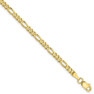 Pre-owned Superdealsforeverything Leslie's Real 10kt Yellow Gold 3.0mm Figaro Chain; 7 Inch; Lobster Clasp