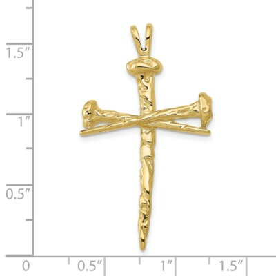Pre-owned Superdealsforeverything Real 10kt Yellow Gold Polished Cross Charm