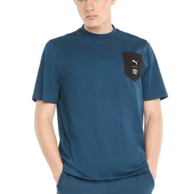

Мужские синие повседневные топы Puma First Mile X Crew Neck с коротким рукавом 532337-65, Синий, Puma First Mile X Crew Neck Short Sleeve T-Shirt