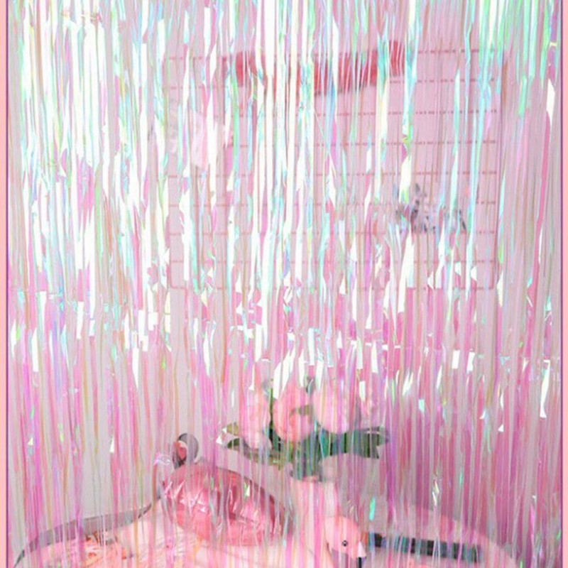 Shimmer Foil Window Door Rainbow Curtain Tinsel Fringe Party