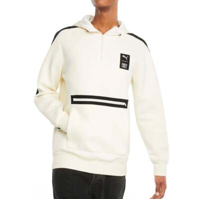 

Puma First Mile X Double Knit Half Zip Hoodie Mens Off White Повседневная верхняя одежда 53
