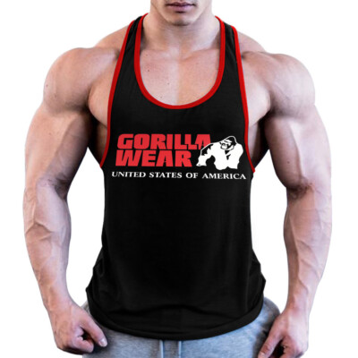 Men Workout Tank Top Sleeveless Gym Shirts Bodybuilding Fitness Muscle Tee Shirt