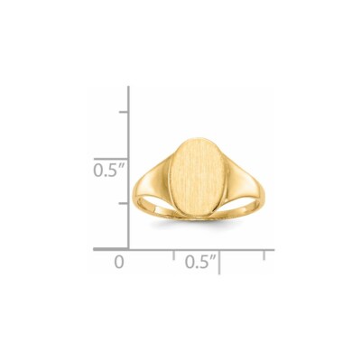 Pre-owned Superdealsforeverything Real 14kt Yellow Gold 12.0x8.5mm Open Back Signet Ring S:7