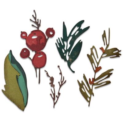 Tim Holtz Sizzix Thinlits Die ~ HOLIDAY BRUSHSTROKE ~ 664736