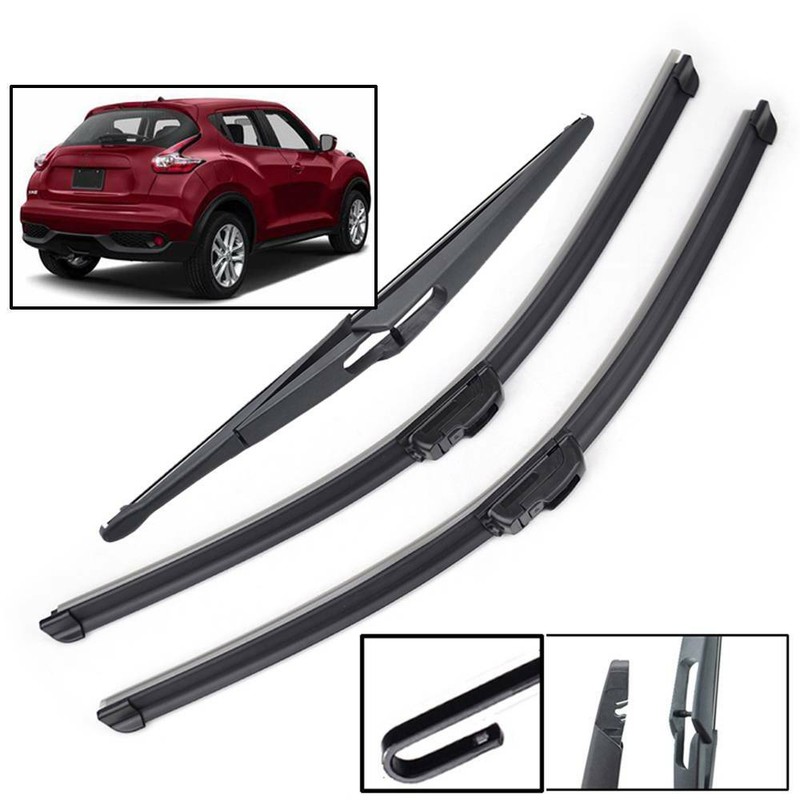 3Pcs Front Rear Windshield Wiper Blades Set For Nissan Juke F15 2010