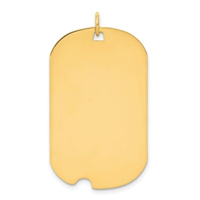 Pre-owned Skyjewelers Real 14kt Yellow Gold Plain .011 Gauge Engravable Dog Tag W/notch Disc Charm