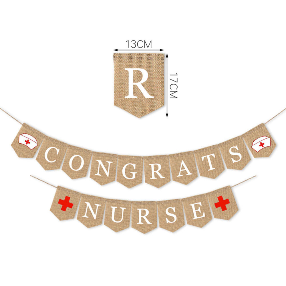Burlap Banner Congrats Hanging Bunting Assembled Pull Flag ...