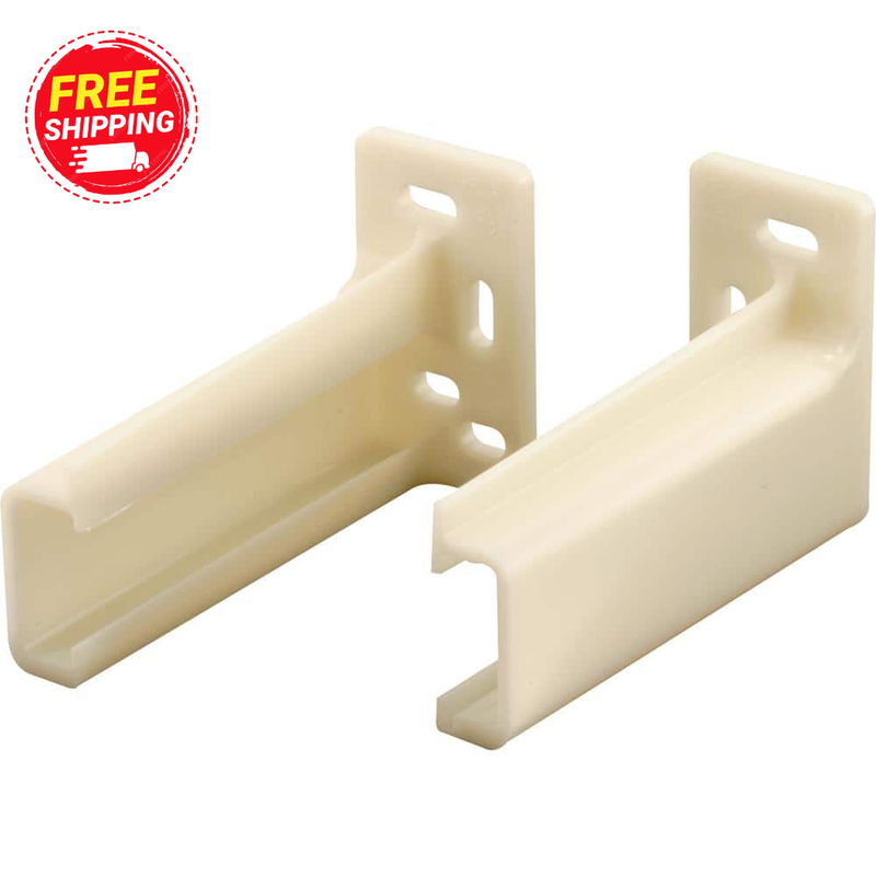 Drawer Track Back Plate, 3/8 In. X 1 In., Plastic, White (1-Pair)