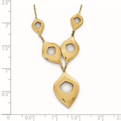 Pre-owned Superdealsforeverything Real 14kt Yellow Gold Polished And Brushed W/2in Ext. Necklace