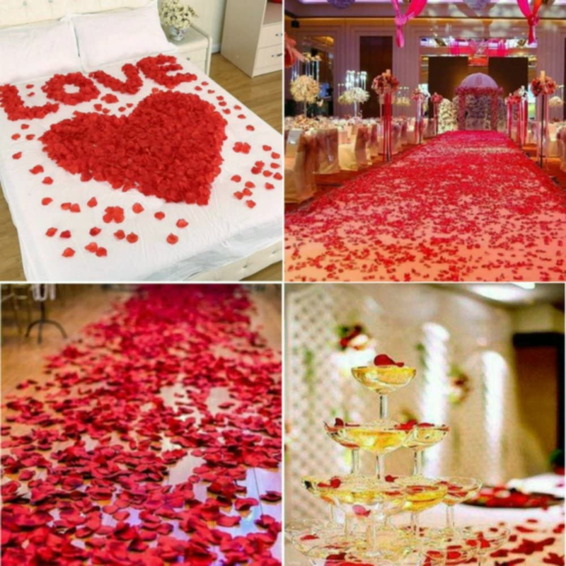 Romantic Night: 2200 Dark-Red Silk Rose Petals for Valentine'S Day & Weddings