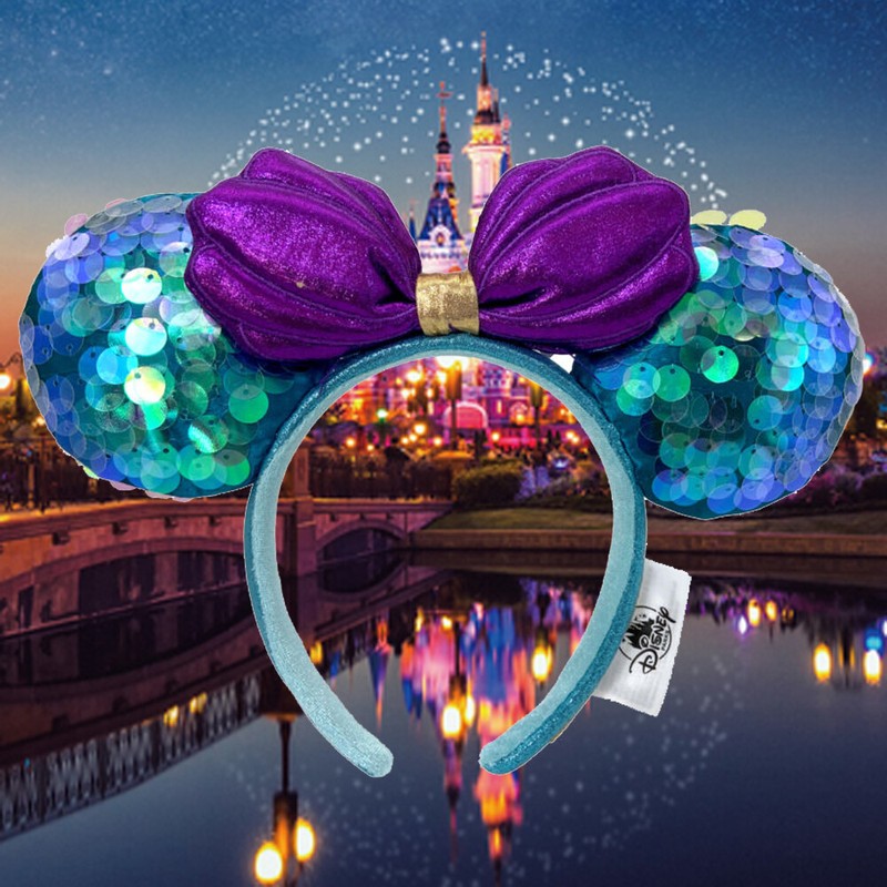 Disney Parks Ears Little Mermaid Ariel Purple Iridescent Minnie Ears NWT Disney Parks Minnie Ears Limited Party Mermaid Ariel Purple  main image 2