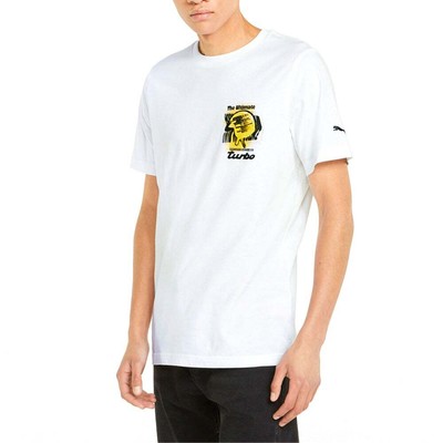 

Puma Pl Graphic Crew Neck Футболка с коротким рукавом мужская белая спортивная повседневная 533785, Белый, Puma Pl Graphic Crew Neck Short Sleeve T-Shirt