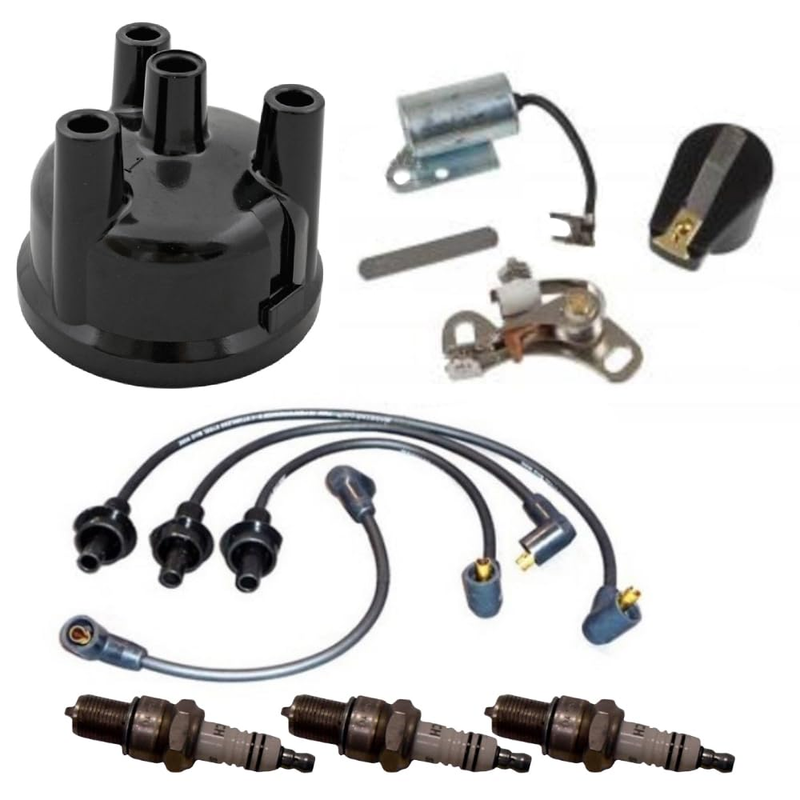 Ignition Tune up Kit for Ford Tractor 2000 3000 4000 Wires Plugs Points Cap