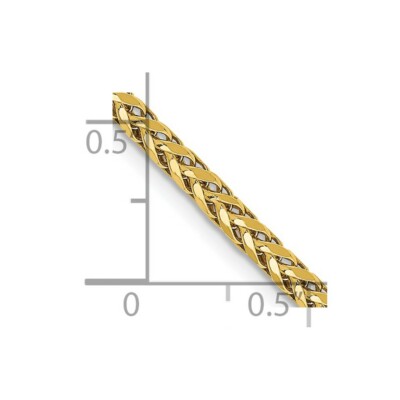 Pre-owned Skyjewelers Real 14k Yellow Gold 2.5mm Semi-solid Diamond Cut Wheat Chain; 18 Inch