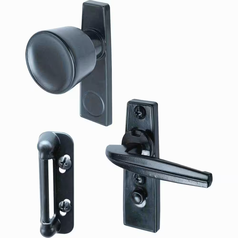 Screen Storm Door Tulip Night Knob Latch Handle Lock Set Gold Aluminum Outswing