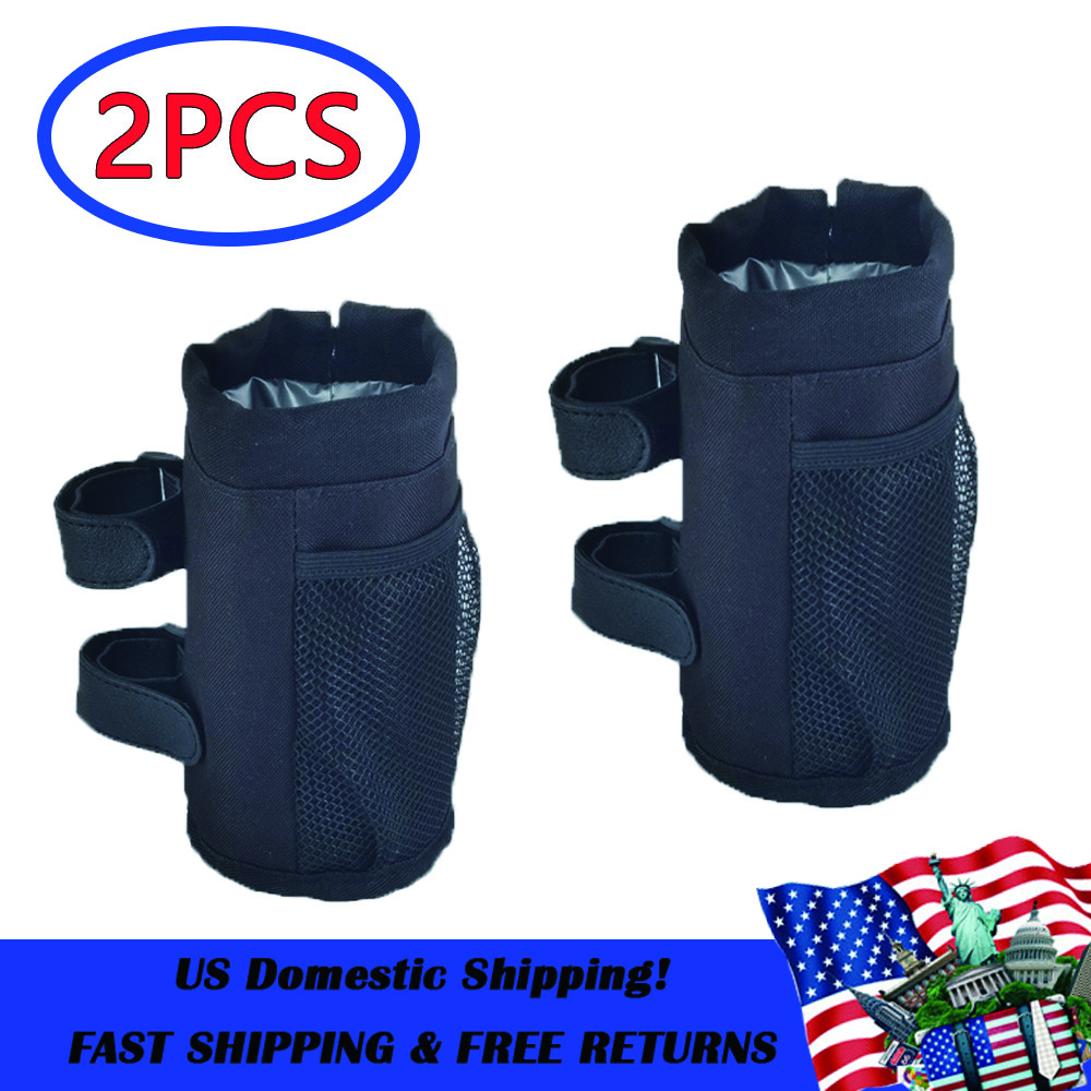 CV 2X Black Nylon Water Bottle Cup Holder For UTV Bike Walker Stroller t02