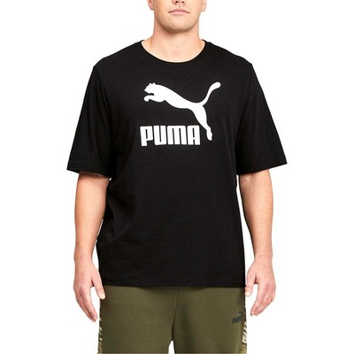 

Puma Classics Logo Футболка с круглым вырезом и короткими рукавами Большой высокий мужской черный повседневный топ, Puma Classics Logo Crew Neck Short Sleeve T-Shirt Big Tall