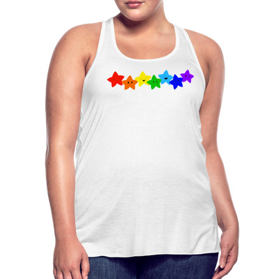 Women's happy rainbow stars  Flowy Tank Top by Bella