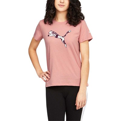 

Puma TyeDye Fill Logo Crew Neck Short Sleeve Graphic TShirt Womens Pink Casual T, Розовый